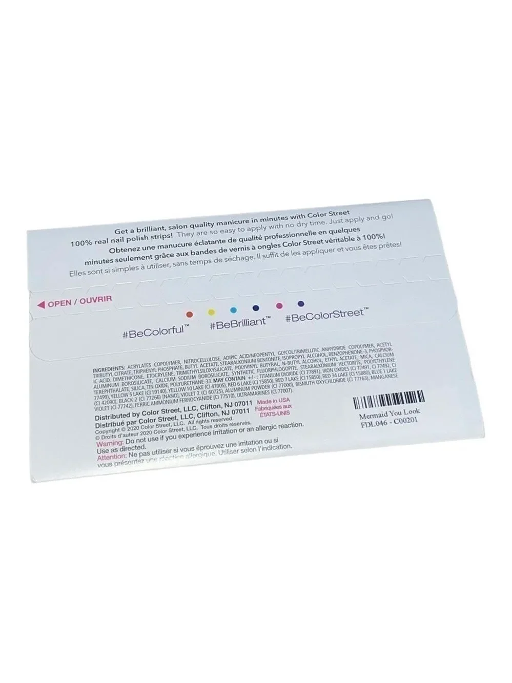 NIP Color Street Mermaid You Look Clear Overlay Black & Clear Set